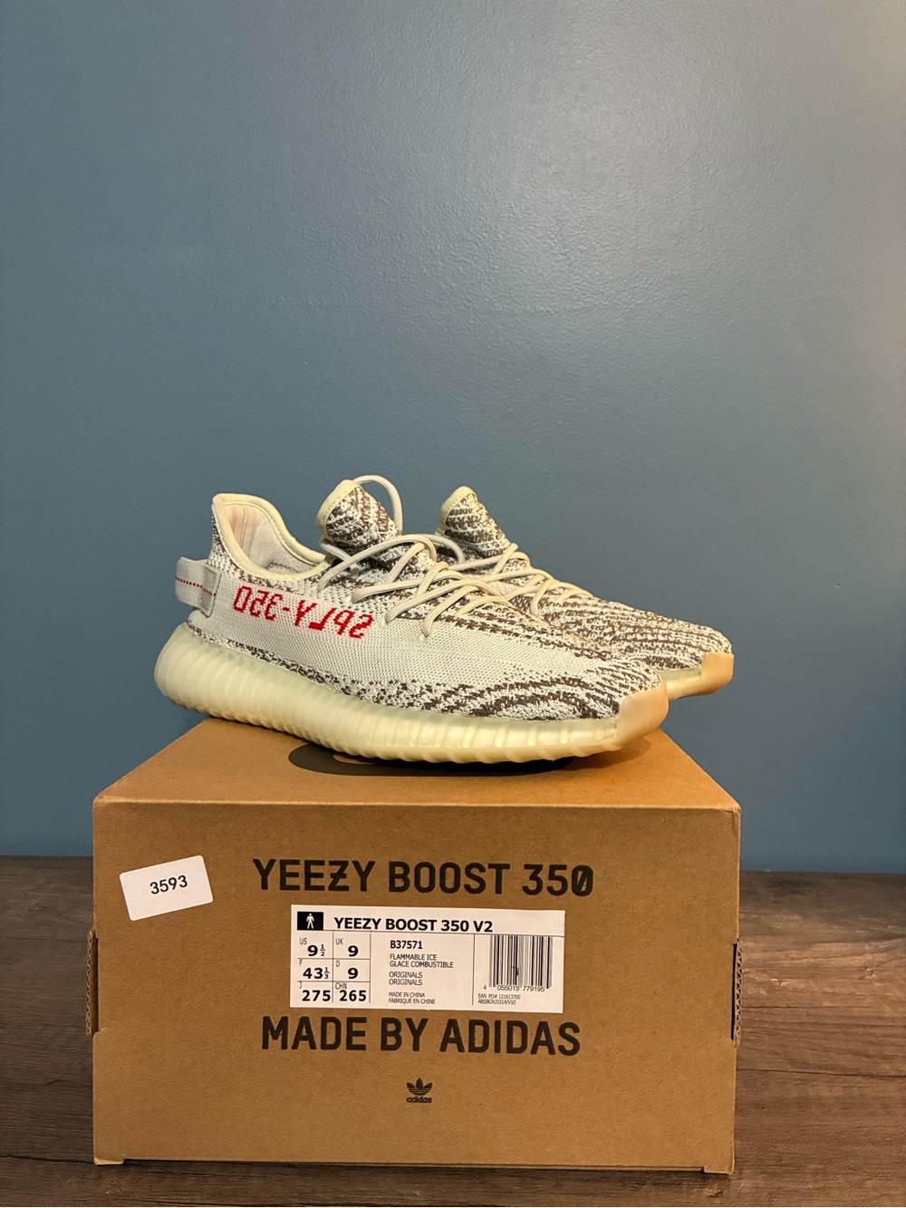 adidas Yeezy Boost 350 V2 Zebra — blue tint